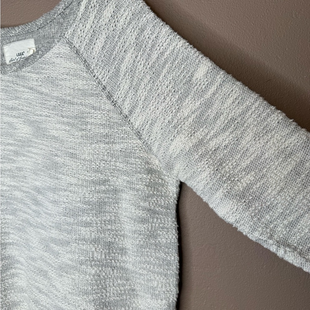H&M L.O.G.G. Womens Gray & White Cotton Pullover Sweater Size Medium Cabincore - Picture 13 of 16